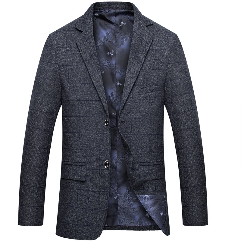 MIACAWOR British Plaid Suit Blazer Men Spring Business Classic Blazer jacket Men Slim Fit Casual Men Suit Jacket J604