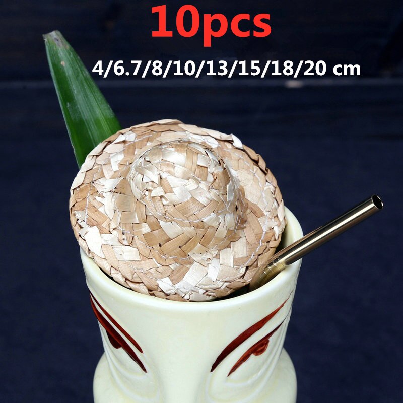 10 peaces Fruit Cocktail Pick Stick Mini Decorative Small Straw Hat For Cocktail Drink Cocktail Picks Bar Tool