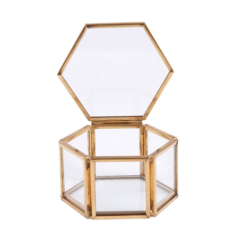 Boîte à Bijoux De Style Géométrique En Verre Pour Présentation