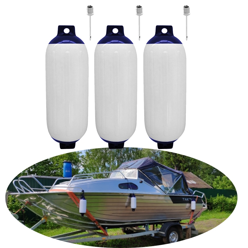 3 Pcs Marine Boat Fenders Bumpers Protection for Docking Mooring Corrosion Resistance UV Protected Inflatable Boat Fenders