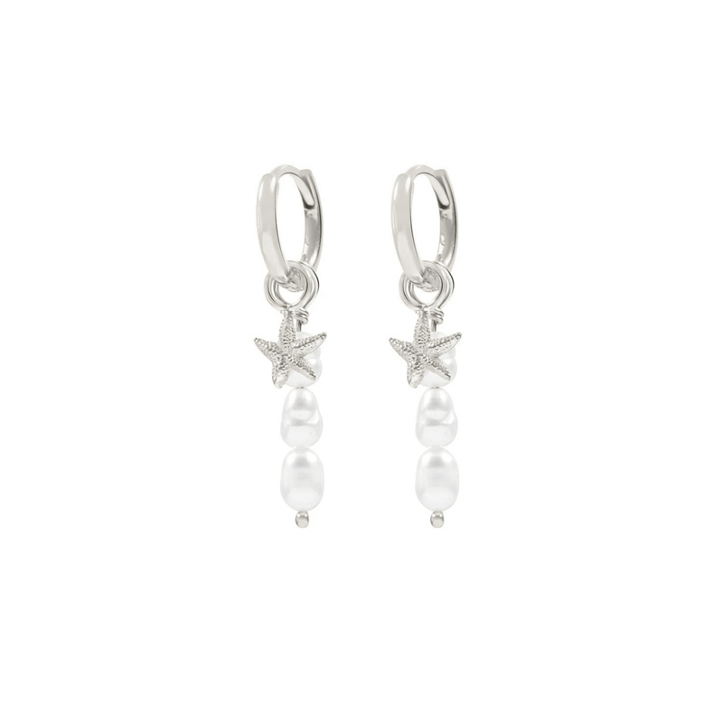Ohrringe mit seesternanhänger aus römischer perle, 925 sterling silber hochzeitsschmuck ohrringe accessoires oorbellen: Silber