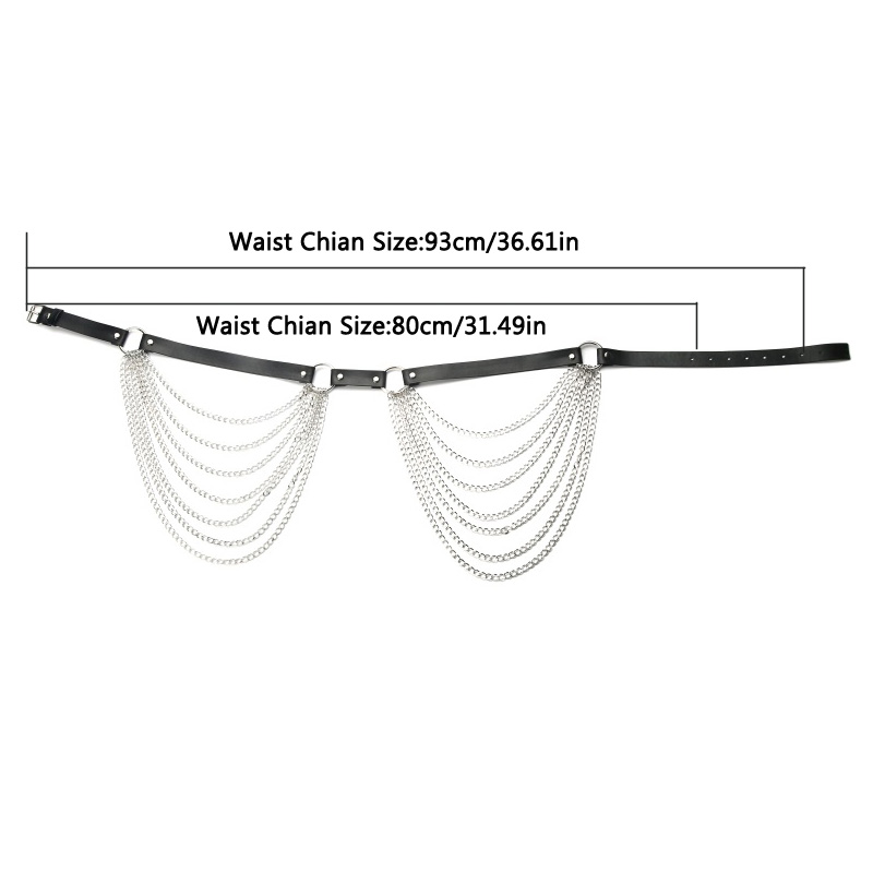 Goth corpo corrente cinto punk outfit corrente saia pólo dança clube wear festival cintura arnês feminino rave outfit acessórios de moda