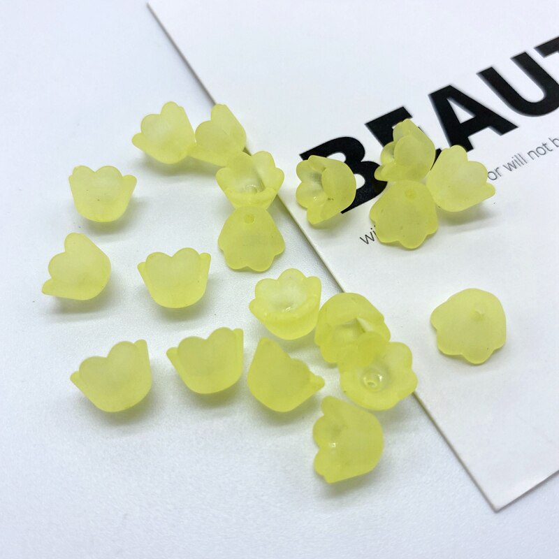 Acrylic Petal Frosted Transparent Flower Beads for Jewelry DIY Making DIY hairpin Earrings Handmade Craft Accessories: Yellow