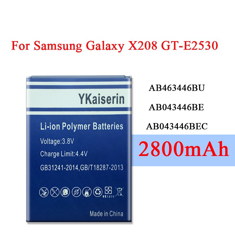 AB463446BU X208 batería para samsung C3300K B189 B309 GT-C3520 E1228 GT-E2530 E339 GT-E2330 batería x208 AB553446BU AB043446BE