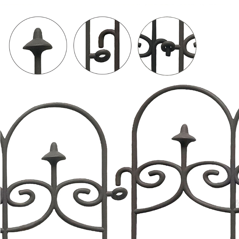 5pcs Decorative Garden Fence Outdoor Fencing Landscape Patio Path Border Edging Fences Edge Section Panels 24 x 13 Inches