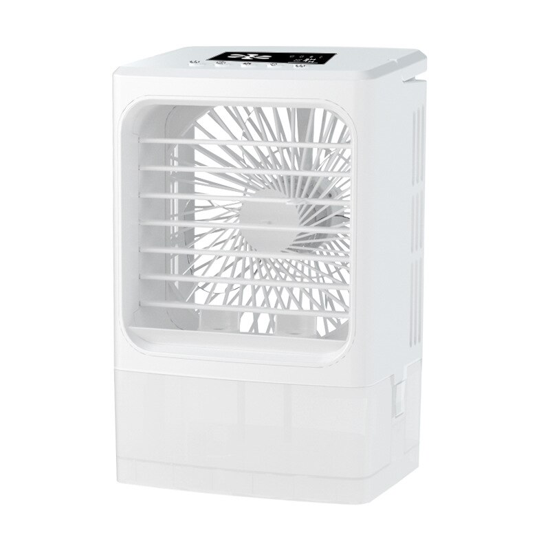 Ventilador humidificador de 600mL, Enfriador de agua de escritorio, aire acondicionado portátil, pequeño ventilador de pulverización, ventilador de niebla de agua de refrigeración de aire silencioso: Blanco