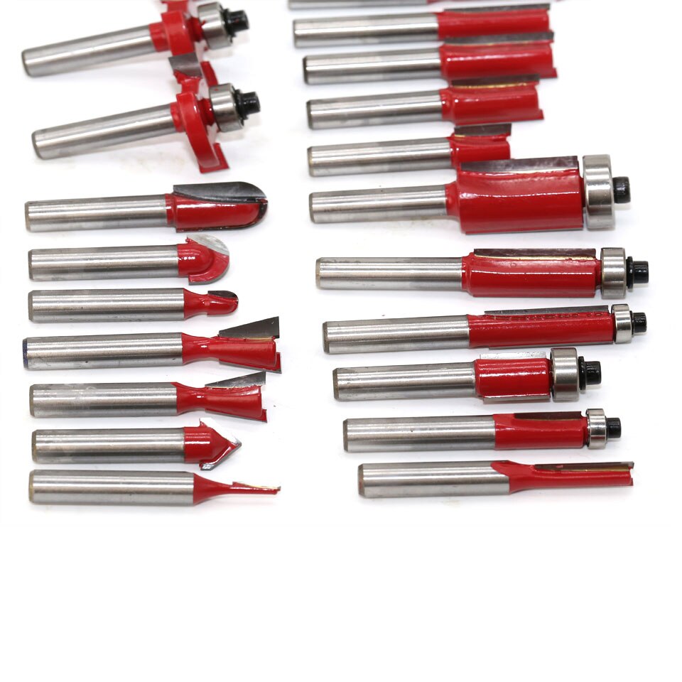 35pcs 8mm Router Bits Set Shank Tungsten Carbide Router Bit Cutter Set With Wooden Case For Wood