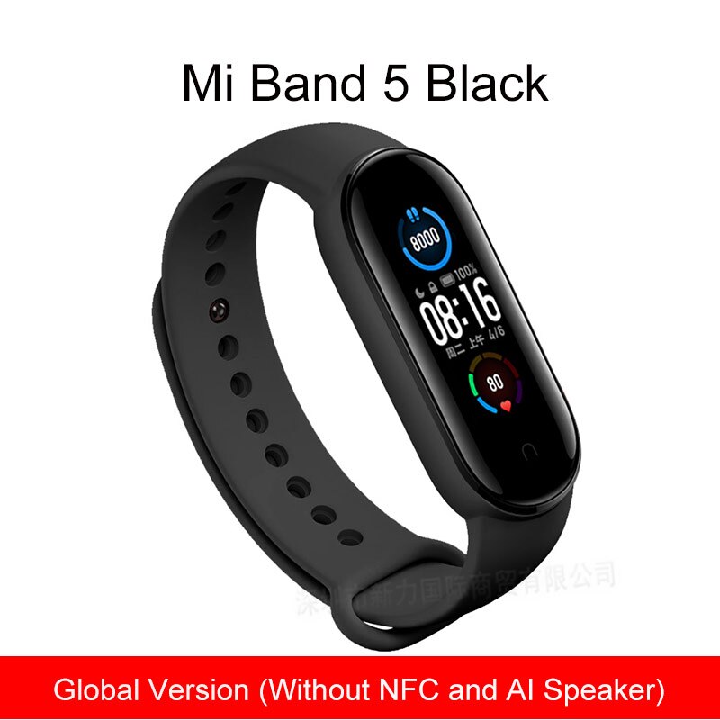 Xiaomi Miband 5 Smart Wristbands Sports 24hour Heart Rate Monitoring Magnetic Charging Large Color Screen 5ATM Waterproof band 5: GL Version