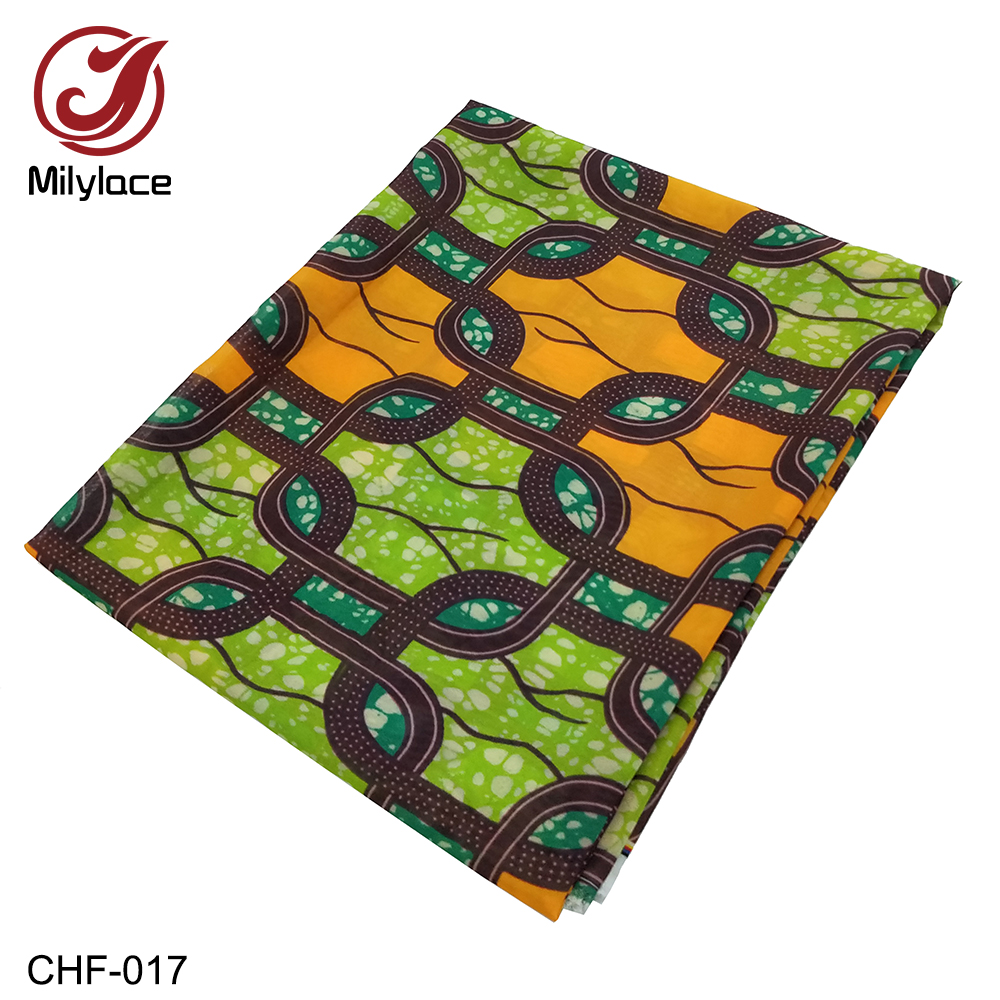 Afrykańska tkanina szyfonowa, cyfrowy wzór, drukowany szyfon, tkanina szyfonowa, 5 jardy na partię, -007-019 chf
