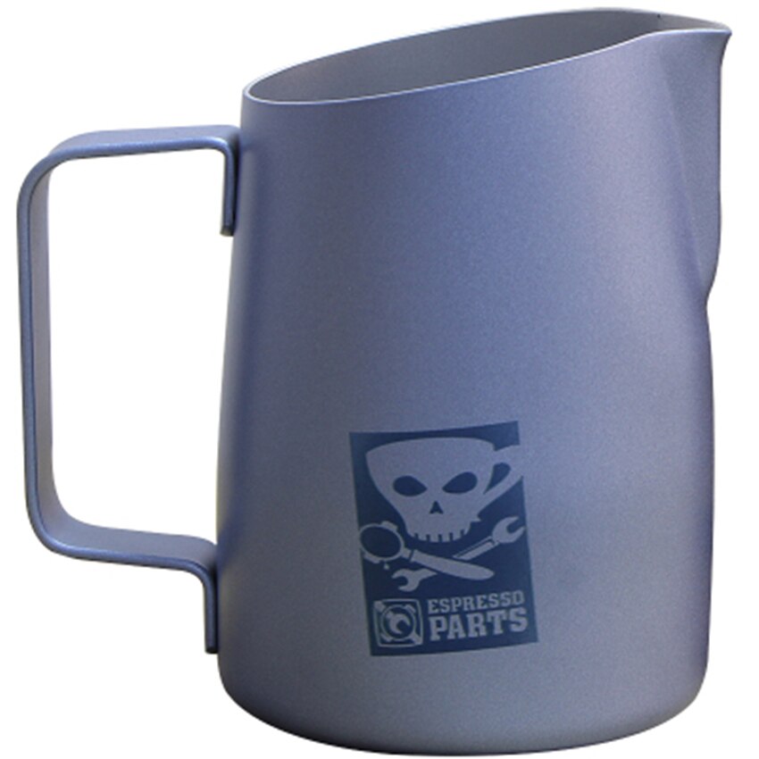 Rvs Espresso Koffie Pitcher Melk Opschuimen Jug Barista Latte Cafe Cilinder Schuine Mond Pull Bloem Cup Tip Mond