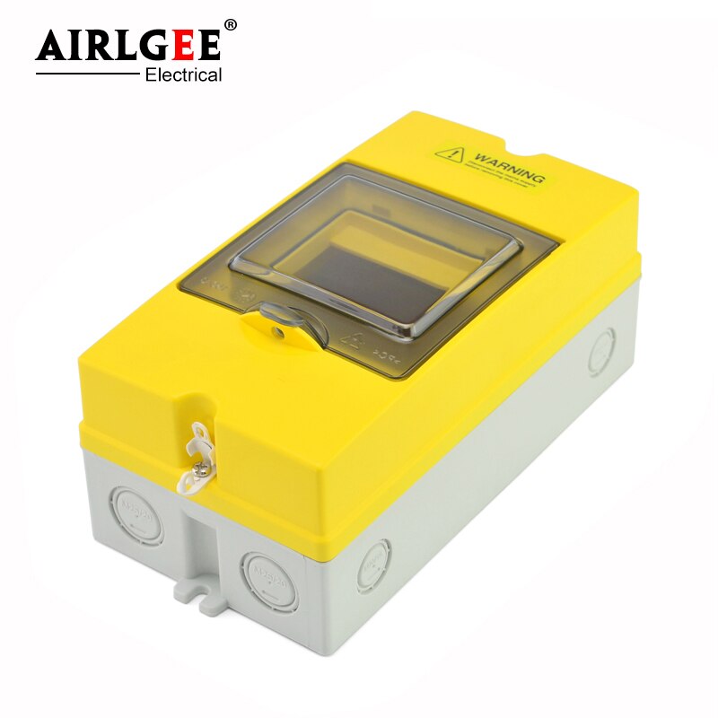 Yellow 4 ways outdoor waterproof power box plastic household wiring breaker distribution box