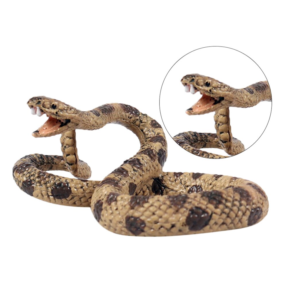 2Pcs Simulatie Snake Speelgoed Plastic Statische Slang Model Speelgoed Levendige Wildlife Diermodel Speelgoed Diverse Kleur (Ratelslang)