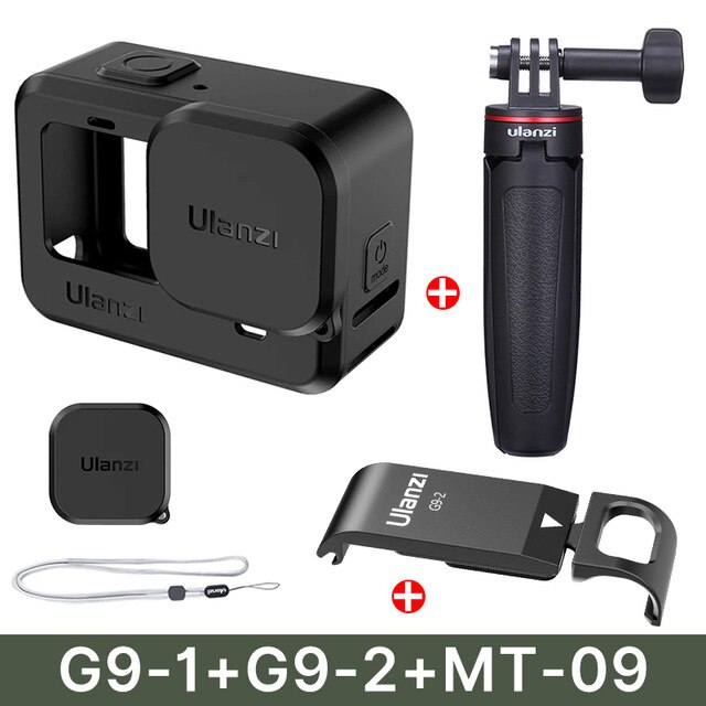 Ulanzi Silicon Protective Cover+Lens Cover Case for GoPro Hero 9 Black Sleeve Housing Case Frame + Lanyard For GoPro9 Accessory: G9-1 G9-2 MT-09