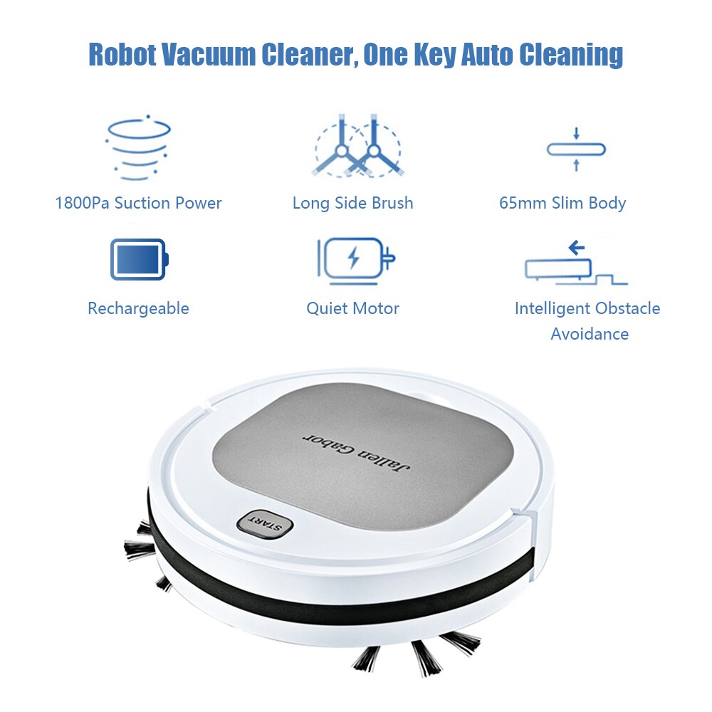 Robot Vacuum Cleaner 3-in-1 Sweeping Vacuuming Robot Automatic Cleaning Anti Sensor Anti-crash Bumper Rechargeable