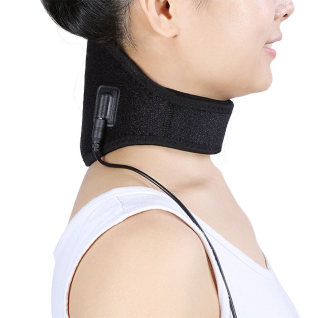 USB Powered Heated Neck Band Bandage Wrap Winter Neck Warmer Heating Brace Strap Belt Temperature Adjustable