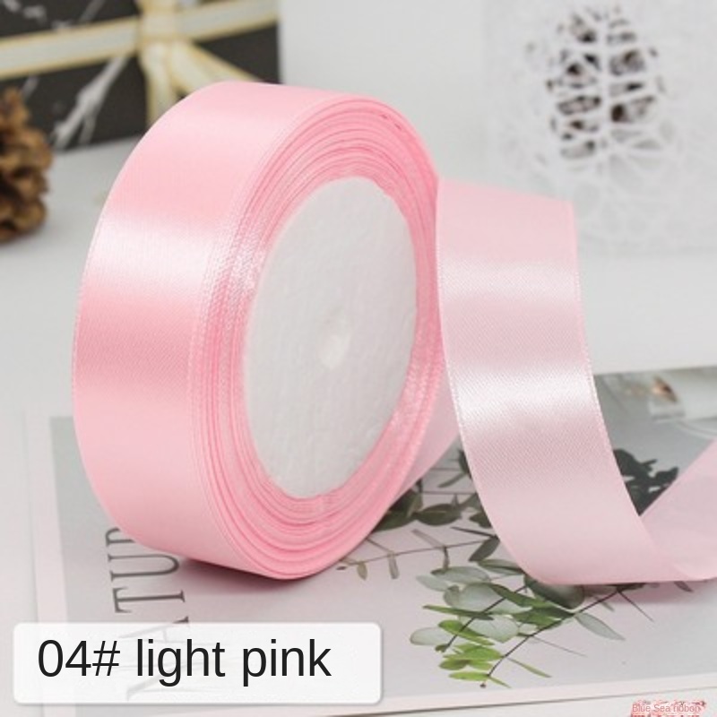 22 metros/rollo de cintas de satén de seda rosa de 6/10/15/20/25/40/50mm para manualidades DIY lazo hecho a mano envoltura de boda decorativa: XXL