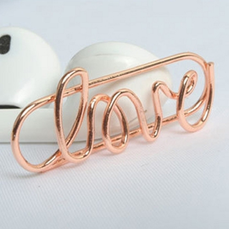 Love Paper Clips Metal Card File Note Clips for Office School Wedding Decoration Pack 20 pcs