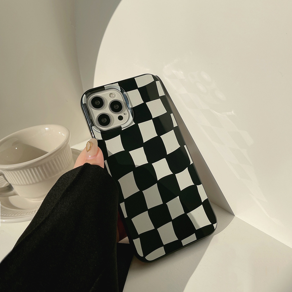 Modne etui na telefon w kratkę robić iPhone'a 16 15 14 13 12 mini 11 zawodowiec Max XS Max XR X 7 8 plus Wstrząsoodporna tylna obudowa z zderzakiem