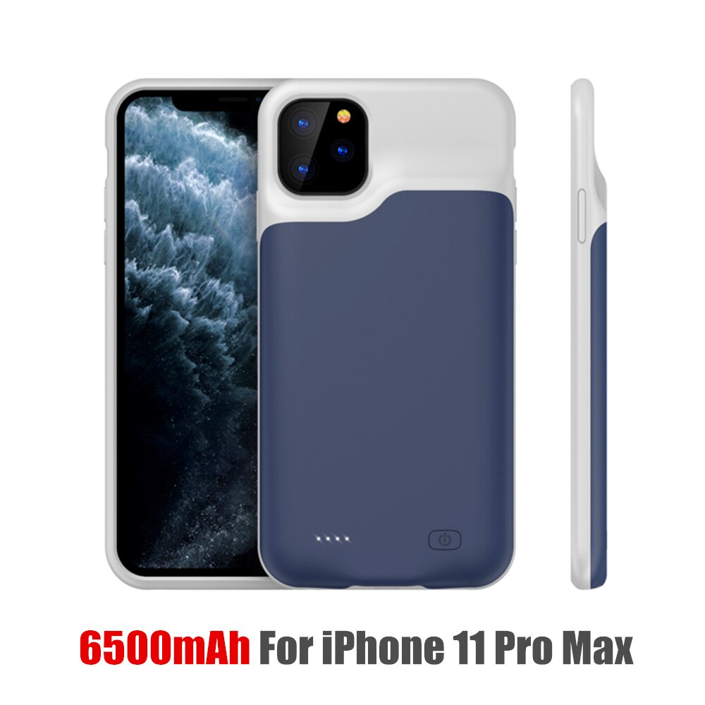 Amstar Batterij Charger Cases Voor Iphone 11 Pro Max Powerbank Case Externe Batterij Opladen Pack Backup Case Voor Iphone 11 pro: C38 Blue 11 Pro Max