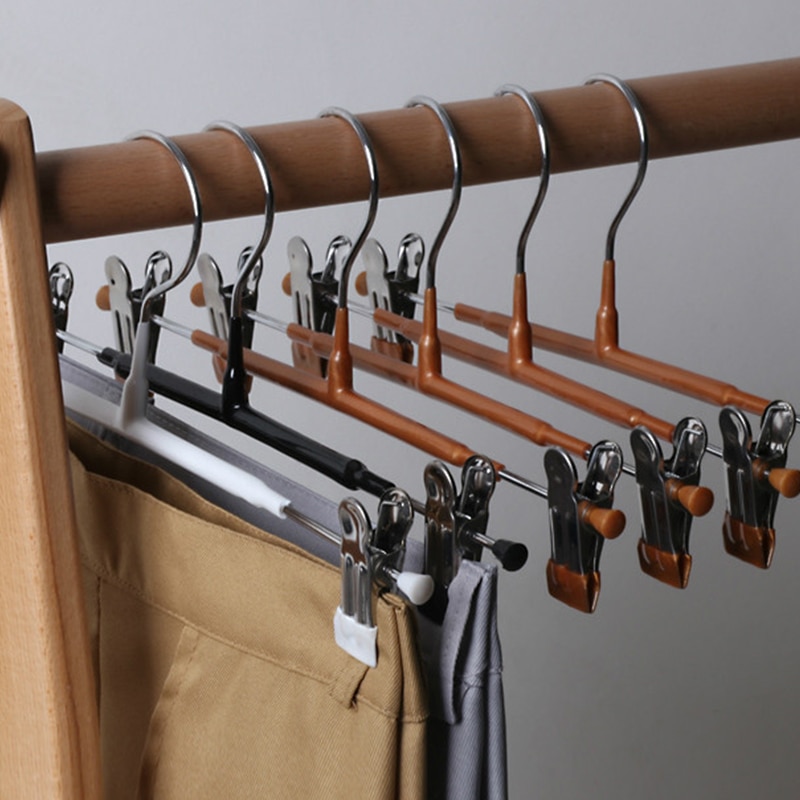 10Pcs Rvs Kledingrek Droogrek Broek Clip Draagbare Aanpassing Non-Slip Broek Rack Jurk Rack Closet organizer