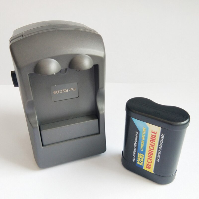 1PCS/LOT 2CR5 FILM MACHINE DEDICATED RECHARGEABLE BATTERY AND CHARGER, FILM CAMERA 6V BATTERY + CHARGER SET: 2CR5 black