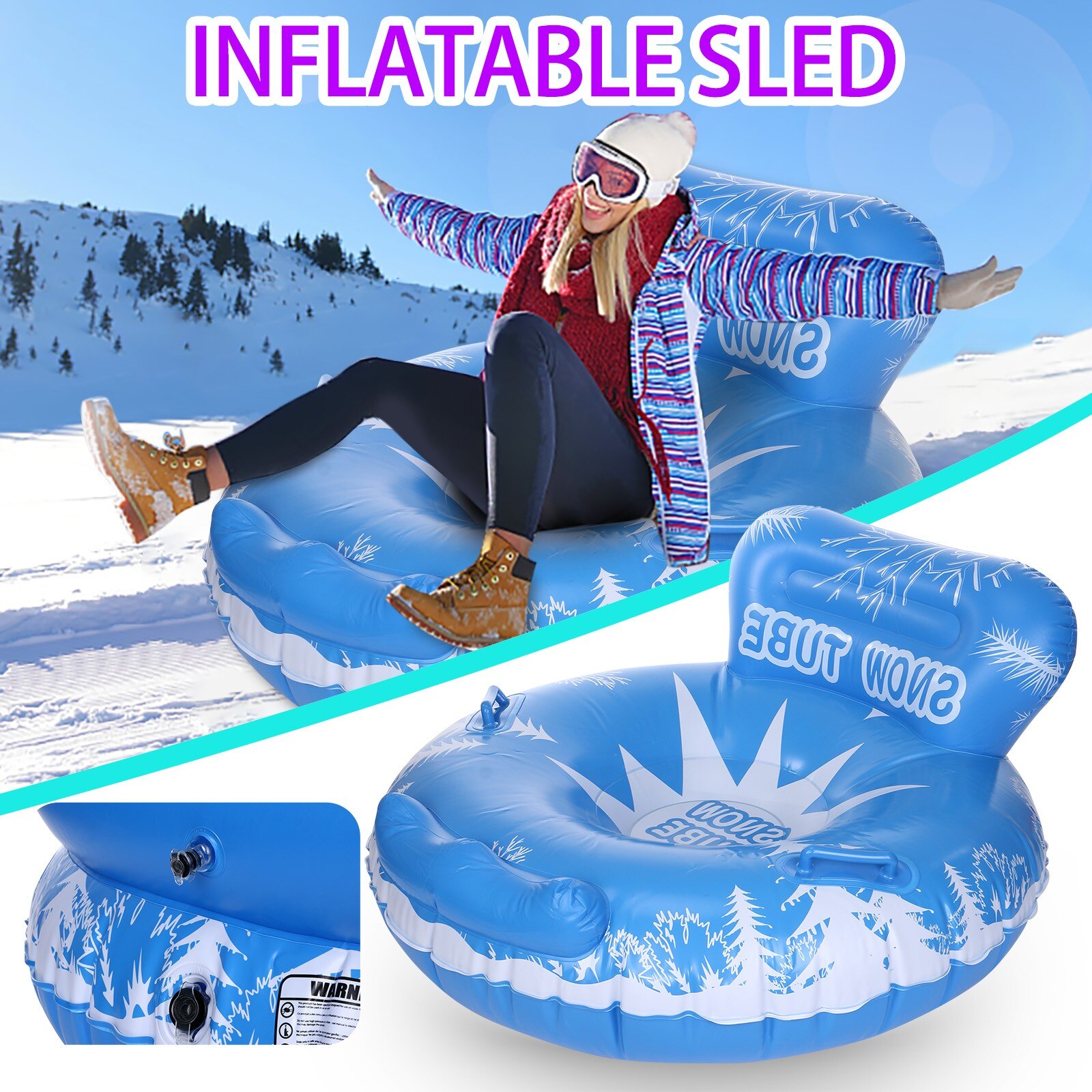 Ski Ring Sneeuw Buis Opblaasbare Winter Ski Cirkel Dreef Skiën Boord Pvc Duurzaam Outdoor Sneeuw Buis Skiën Accessoires