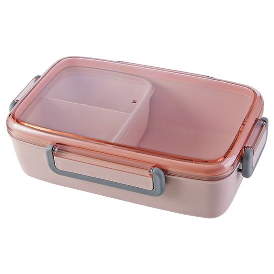Portable Healthy Material Lunch Box Independent Lattice For Kids Bento Box Microwave Dinnerware Food Storage Container Foodbox: Pink