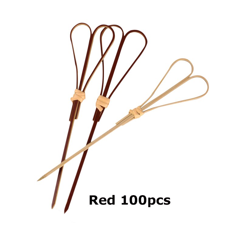 12 cm 100 stks Bamboe Scissor Shape Cocktail Sticks Pick Martini Drinken Stok Picks Levo Bar Tool: Red