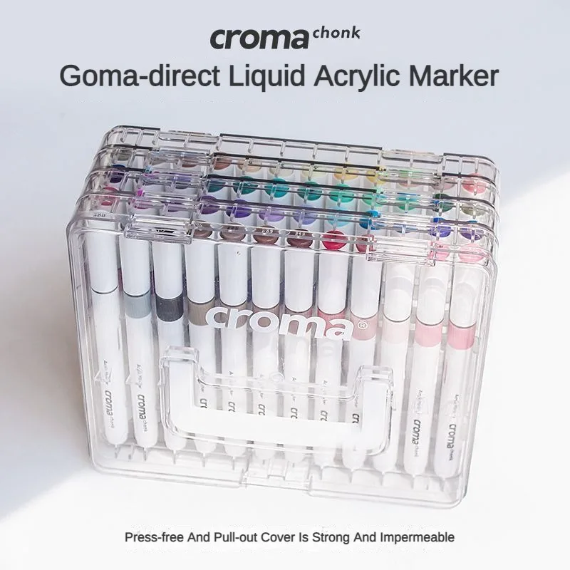 Marcador líquido directo acrílico Croma 24/48/72 colores