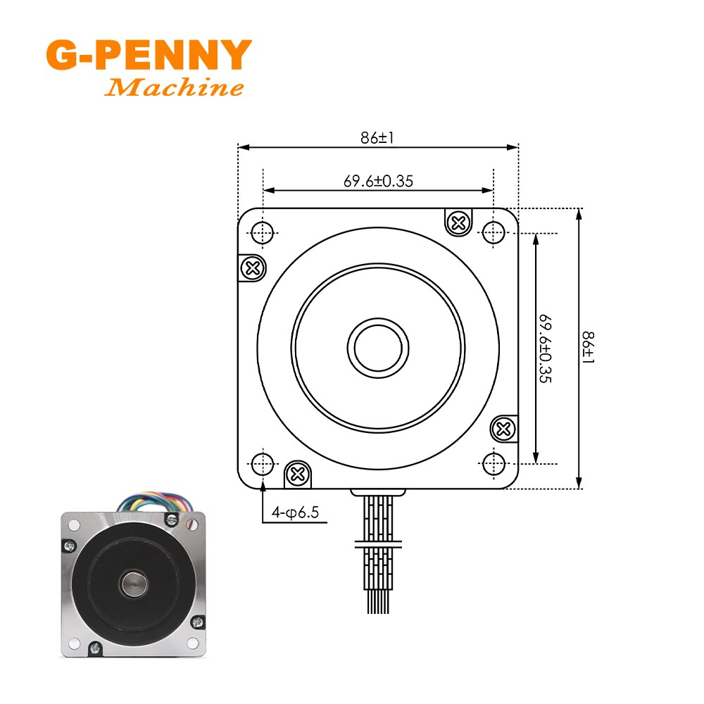Motor paso a paso NEMA34 86HS8055A4 5.5A 4.5N.m 4 cables Hybird CNC motor paso a paso para máquina CNC Motor paso a paso para impresora 3D
