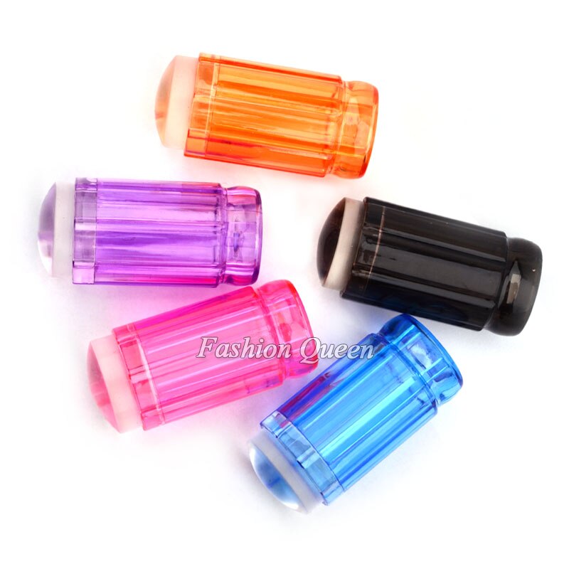 Estampador de uñas de silicona transparente, Kit de rascador de de esmalte, herramientas de estampado de uñas, Color caramelo, 2,8 cm