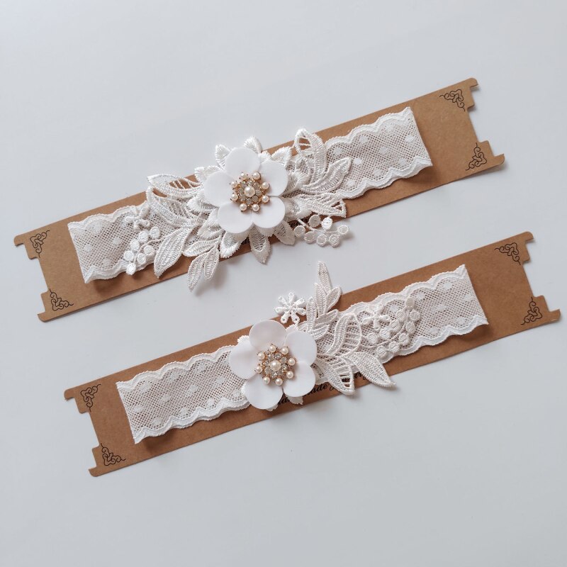 Wedding Bridal Garter Rhinestone Pearl Flower Garters Decorations For Bride And Bridesmaid