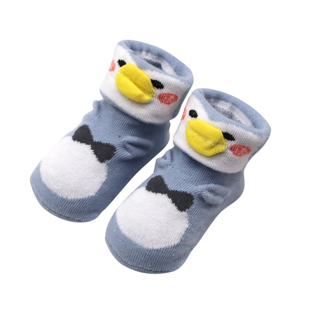 Baby Infant Socks Toddler Girls Boy Animal duck Printing Anti-slip Socks baby Cotton socks носки детские: Blue 