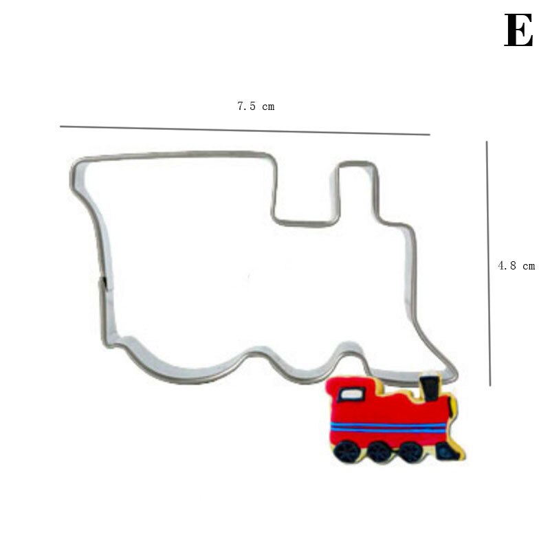 Airplane Ship And Train Cookie Tools Cake Stencil Kitchen Cupcake Decoration Template Mold Cookie Coffee Stencil Mold Baking: E