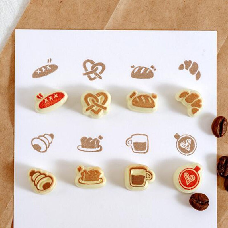 Cute Hand Book Seal Cute Fun Salt Mini Cartoon Hand Made Assorted Stamp Office School Supplies Rubber Seals