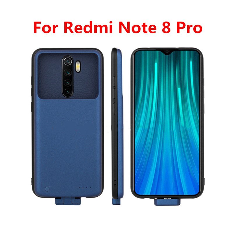 Magnetische Acculader Gevallen Voor Xiaomi Redmi Note 8 Pro Batterij Case Draadloze Power Bank Chargeing Cover Voor Redmi Note 8: Blue for Note 8 Pro