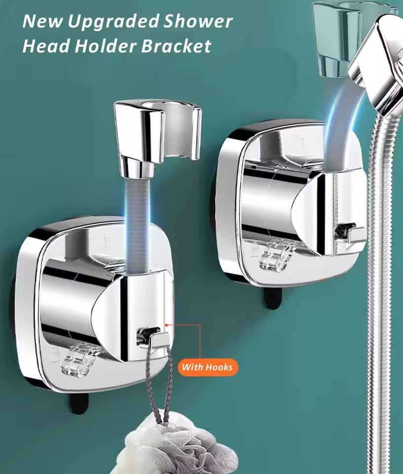 360° Adjustable Non Punching Bathroom Handheld Shower Stand ABS Adjustable No Drilling Wall Mount Bracket