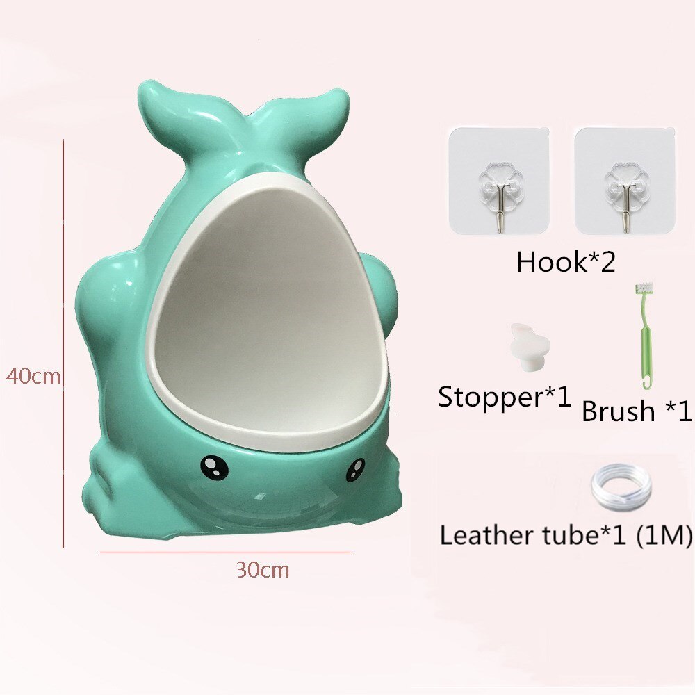 Tegneserie baby potte toilet urinal børn potte træning baby drenge tisse toilet spædbarn badeværelse vægmonteret urinal børnehave potte: Grøn hvid