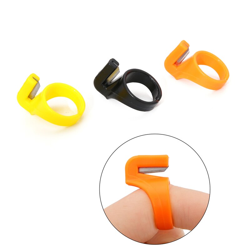 3 Stks/set Plastic Vingerhoed Naaien Ring Draadafsnijder Vinger Blade Naald Craft Huishoudelijke Naaimachine Accessoire