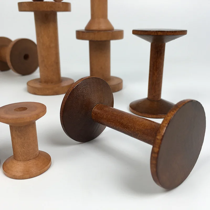 1 Stück Jahrgang Holzspulen DIY Rollen Organizer zum NäHenne Bänder Schnur Holz Handwerk Werkzeuge Faden Draht Spule Handarbeitszubehör