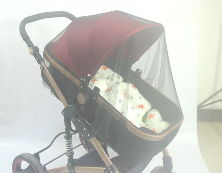 Carrito de bebé con mosquitera, 6 colores, red para cochecito de niño, dosel para cuna de bebé: Black-150cm