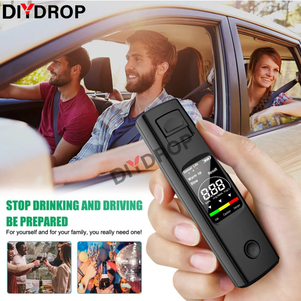 Digital Alcohol Tester with LCD Display Portable Charging Breathalyzer For Drunk Driving Alcohol Alcoholimeter