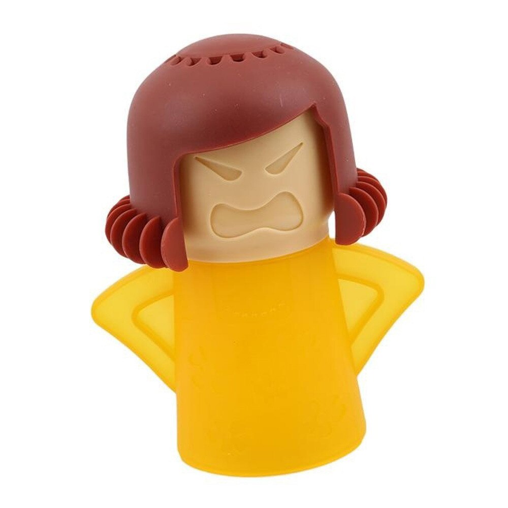 Kitchen Mama Angry Microwave Cleaner Easily Clean Microwave Oven Steam Cleaner Kitchen Refrigerator Cleaning: Yellow