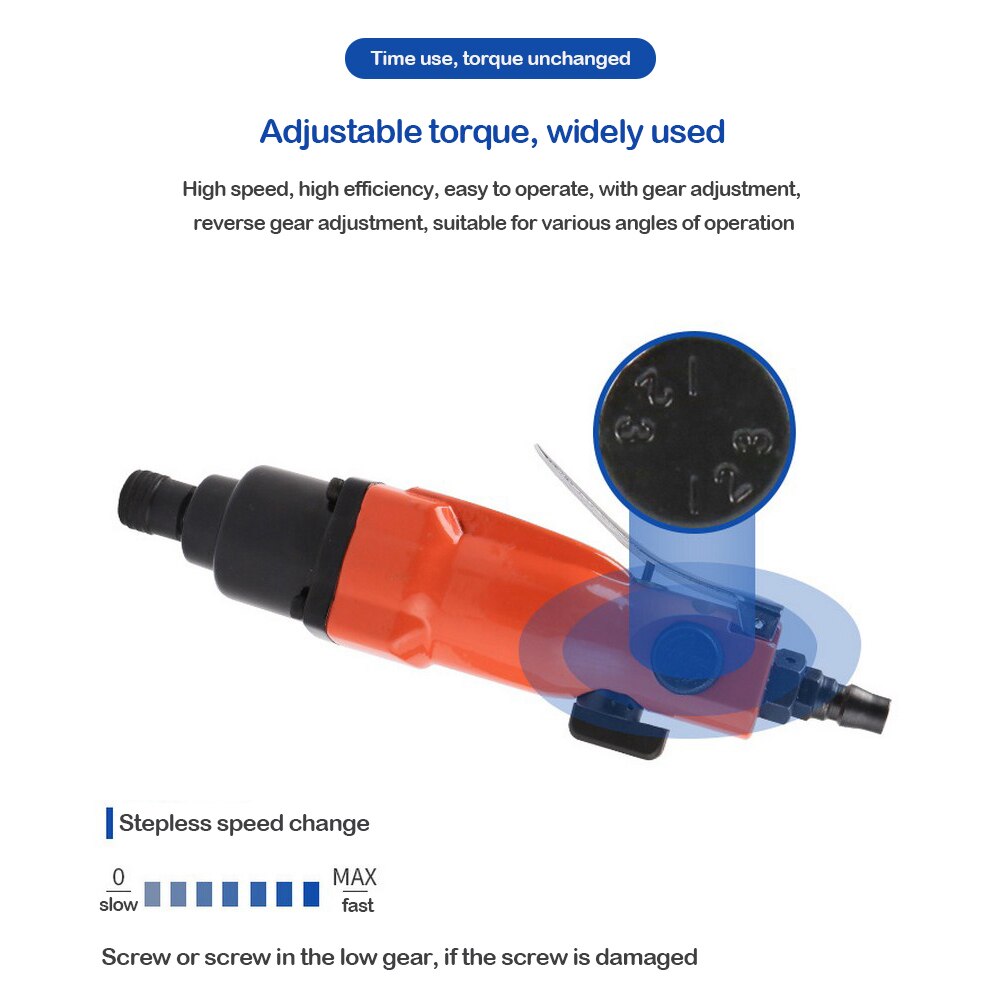 Pneumatic Screwdriver with Straight Handle Industrial Grade Aluminum Alloy Pneumatic Drill Screwdriver Hand Wrench Woodern Tool