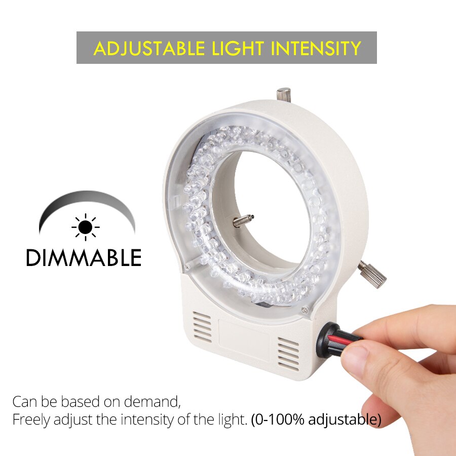 4.5W 100V-240V Adjustable Microscope LED Ring Light Lighting for Stereo Microscope Camera Magnifier Illuminator
