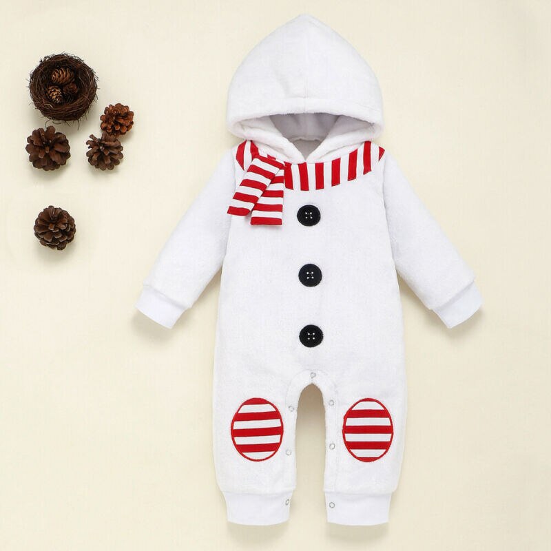 Goocheer Cute Snowman Romper Winter Baby Long Sleeve Outfits Stylish Baby Boy Christmas Costume Romper One-Piece Jumper