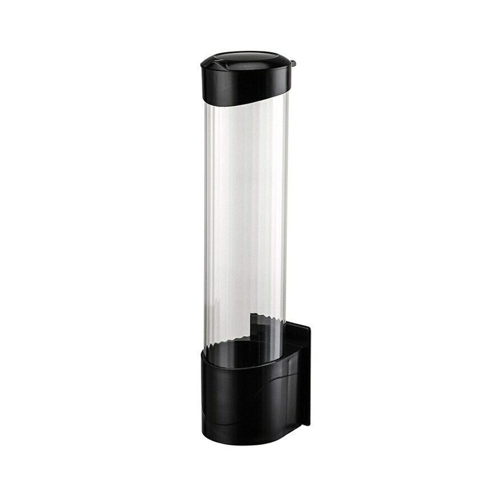 1 Uds. Caja de almacenamiento de vasos desechables organizador sin perforaciones vasos de papel para colgar en la pared caja de almacenamiento de plástico para fuente de bebida: Black