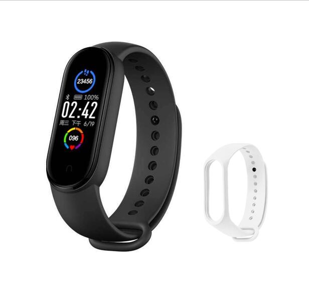 M5 Smart Wristband Sport Smart Bracelet Heart Rate Blood Pressure Bluetooth Call Play Music Heart Rate Monitor Smart Watch: black white