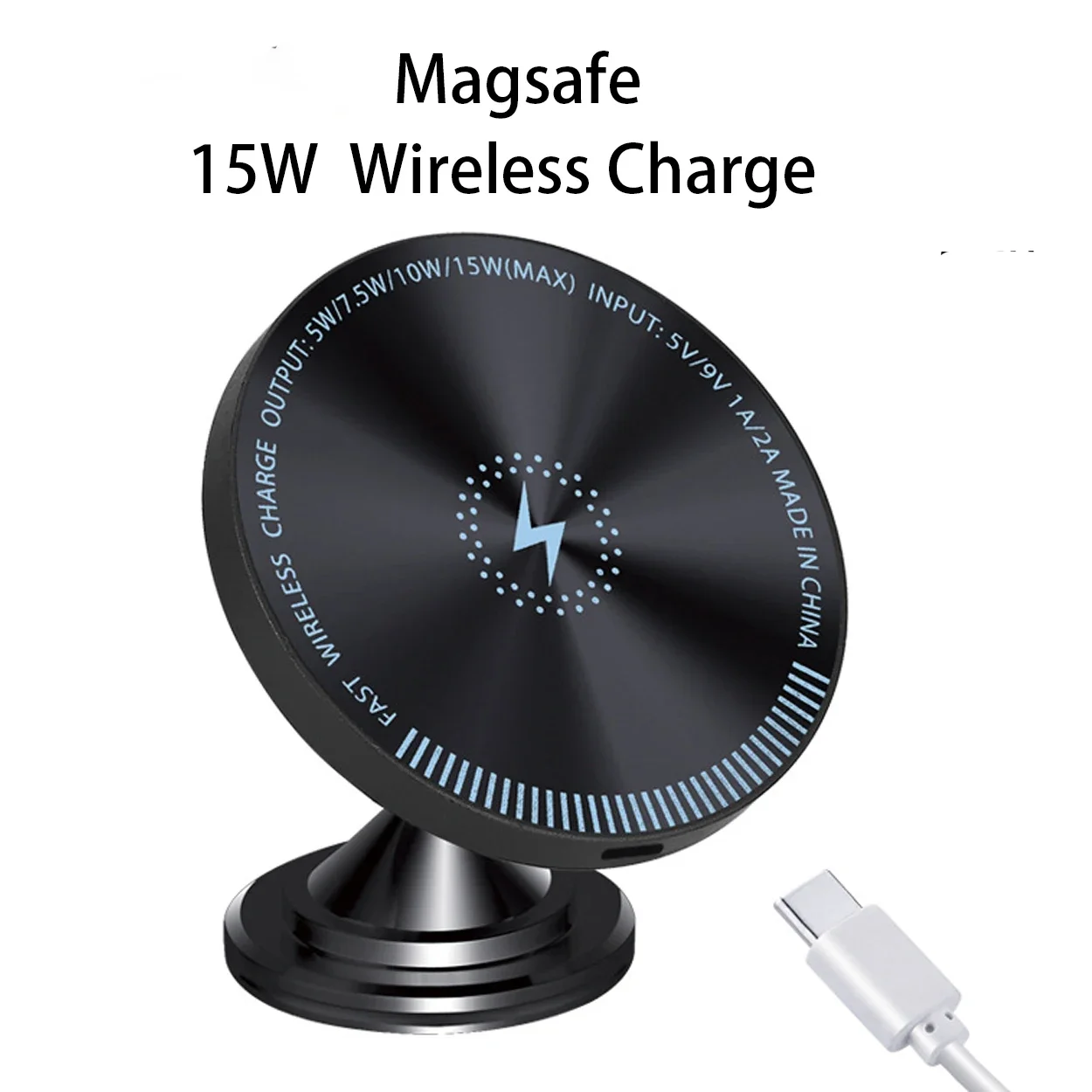 Soporte magnético para teléfono de coche, 15W, carga inalámbrica, ventilación, anillo Magsafe, soporte para coche para iPhone 14, 13, 12 Pro Plus, Mini funda MagSafe: Dorado