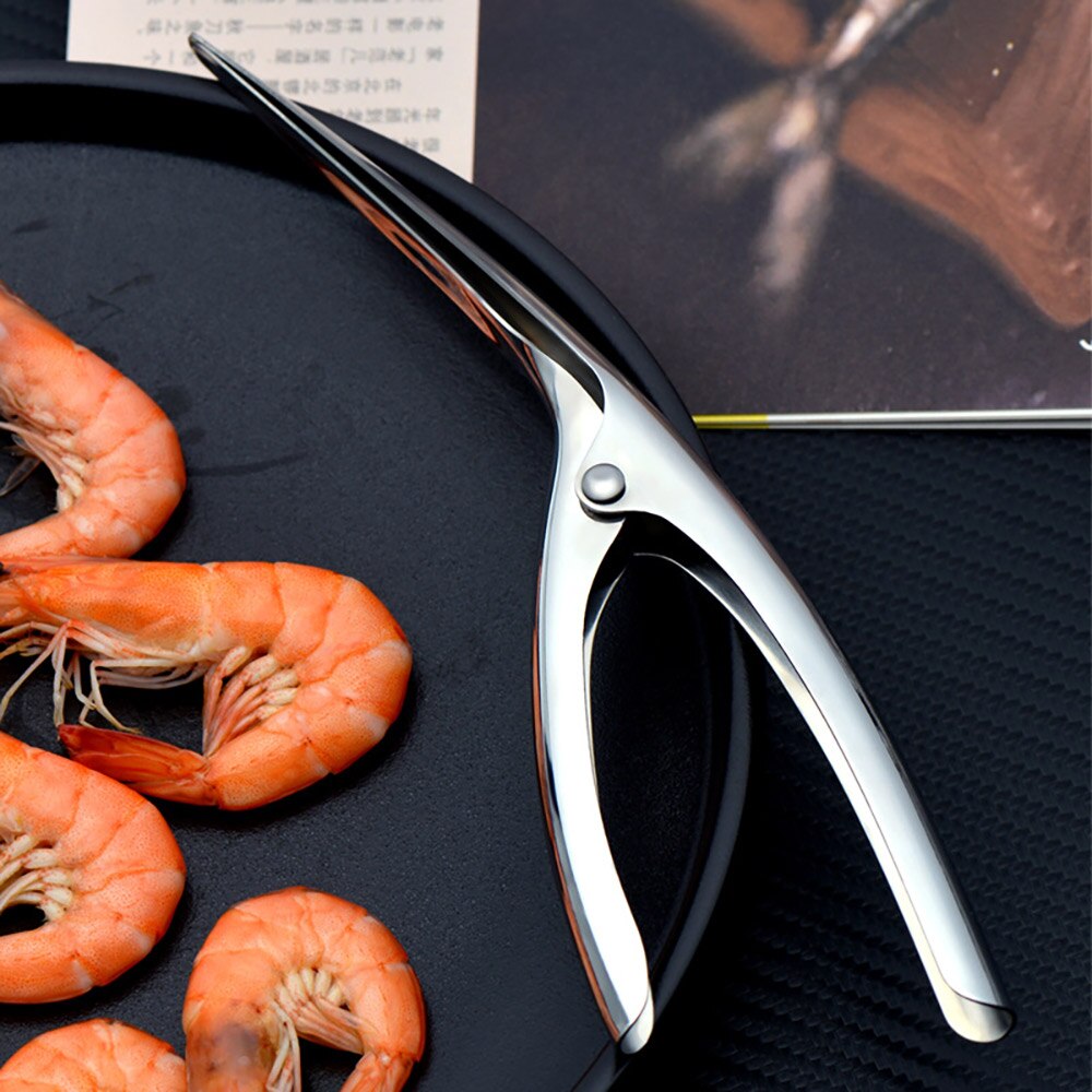 Restaurant High-Class Stainless Steel Smart Shrimp Peeling Plier Kitchen Easy Peel Shrimp Clamp Handy Shrimp Peel Tool